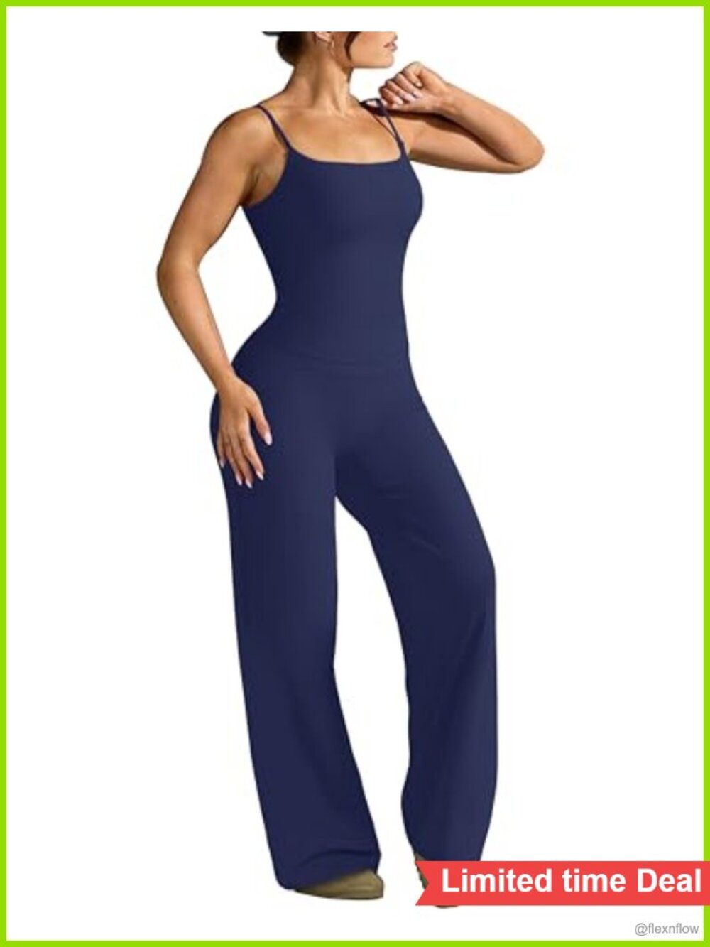 Padded Tank Top Wide Leg Leggings 2 Piece Workout Set with Adjustable Spaghetti